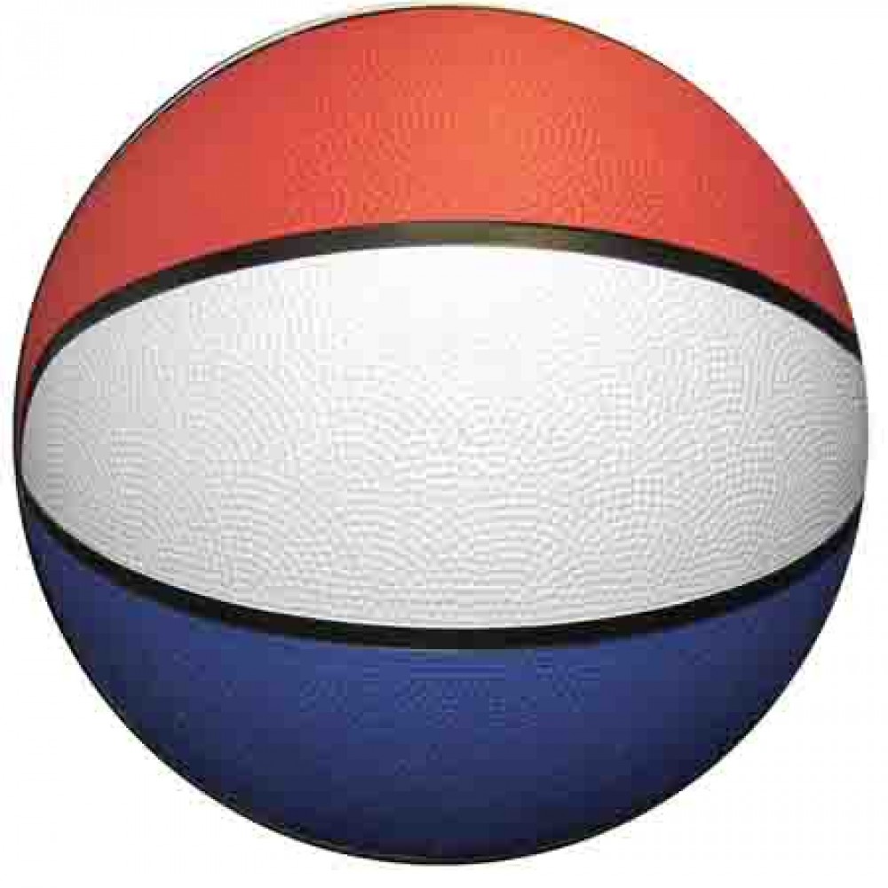 Custom Logo Red/ White/ Blue Full Size Rubber Basketball