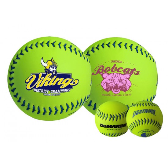 Custom Logo Wilson Official Optic Yellow Synthetic Leather Softball Custom Logo Wilson Official Optic Yellow Synthetic Leather Softball