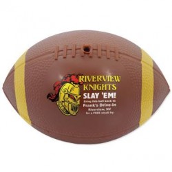 Custom Logo Mini Reinflatable Vinyl Football w/ End Stripes - 7"